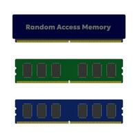 aleatória Acesso memória ou RAM computador ícone vetor ilustração, plano Projeto
