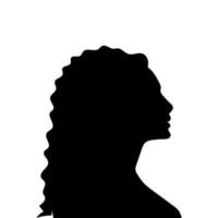 mulher avatar perfil. vetor silhueta do uma mulher cabeça ou ícone isolado em uma branco fundo. símbolo do fêmea beleza.