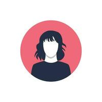 perfil imagem do mulher avatar para social redes com metade círculo. moda vetor. brilhante vetor ilustração dentro na moda estilo.