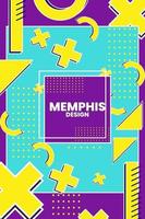 ilustração em vetor de memphis estilo retro modelo em forma geométrica