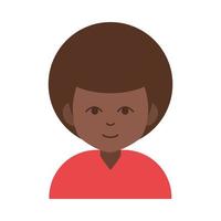 ícone plano dos desenhos animados de menino afro-americano vetor