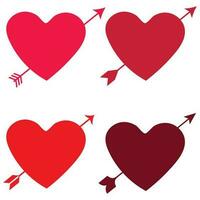 coração ícones definir, mão desenhado ícones e ilustrações para dia dos namorados e Casamento vetor