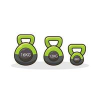 conjunto do Academia Kettlebells vetor ilustração. Projeto elementos para logotipo, rótulo, sinal, e emblema. vetor ilustração