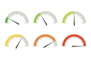 vetor painel de controle colorida velocímetro ícones conjunto