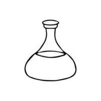 mão desenhado rabisco farmacêutico frasco, teste tubo, químico laboratório objeto, química símbolo. isolado em branco fundo. vetor
