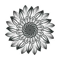 girassol contorno, girassol linha arte, floral linha desenho, Preto e branco girassóis vetor ilustração