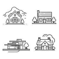 casa iconset ilustração. habitação apartamento ícone lineart estilo vetor