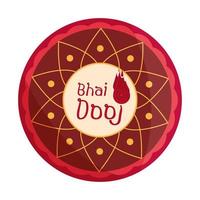 feliz festival de cultura tradicional bhai dooj celebrado pelos hindus vetor