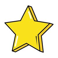 ícone plano estrela decoração pop art estilo cômico vetor