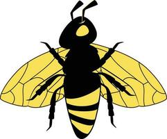 desenho animado abelha ícone definir. abelha vôo em uma pontilhado rota isolado em a branco fundo. vetor ilustração.bee logotipo