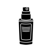 Cosmético garrafa recipiente com distribuidor ícone silhueta. pele Cuidado produtos, sérum, creme ou gel. casa beleza tratamentos vetor