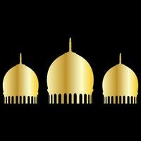 lindo islâmico cúpula dentro dourado gradiente masjid Palácio mesquita piedosos Lugar, colocar monumento adoração vetor