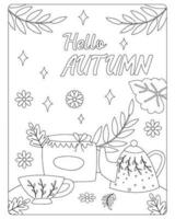 outono coloração Páginas para crianças vetor