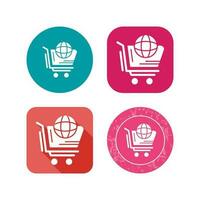 ícone de vetor de compras do mundo