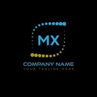 mx carta logotipo Projeto em Preto fundo. mx criativo iniciais carta logotipo conceito. mx único Projeto. vetor