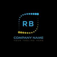 rb carta logotipo Projeto em Preto fundo. rb criativo iniciais carta logotipo conceito. rb único Projeto. vetor