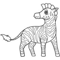 zebra engraçada dos desenhos animados no fundo branco vetor