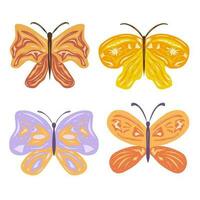 artístico desenhando do borboleta definir. borboleta coleção vetor isolado em uma branco fundo.