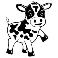 vaca plano desenho animado estilo, mascote logotipo vetor