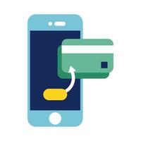 smartphone com estilo simples de cartão de crédito vetor