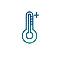 estilo de linha de medição de temperatura termômetro vetor