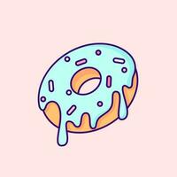 fofa rosquinha. vetor grampo arte ilustração. encantador vetor grampo arte ilustração exibindo uma fofa rosquinha dentro brilhante kawaii cores, irradiando uma delicioso e brincalhão charme.