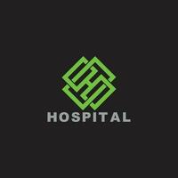 carta x h hospital cadeia linear geometria logotipo vetor