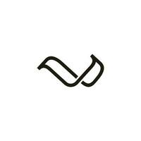 carta W fios geométrico infinidade linha logotipo vetor