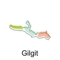 mapa do gilgit geométrico colorida ilustração Projeto modelo, Paquistão mapa em branco fundo vetor