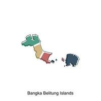 mapa do bangka Belitung ilhas colorida moderno geométrico com esboço projeto, elemento gráfico ilustração modelo vetor