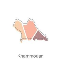 mapa do khammouan moderno contorno, vetor mapa do Laos ilustração vetor Projeto modelo, adequado para seu companhia