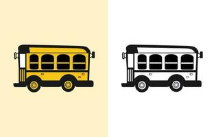 costas para escola ônibus vetor, escola ônibus plano ilustração, ônibus silhueta em branco fundo vetor