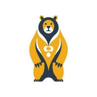 animal Urso logotipo ilustração vetor Projeto modelo