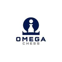 ómega xadrez logotipo Projeto vetor