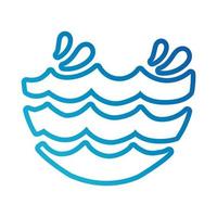 ícone de estilo gradiente de linha de água do oceano vetor