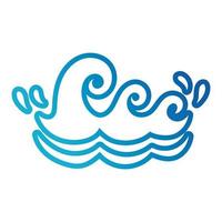 ícone de estilo gradiente de ondas de água do oceano vetor
