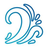 ícone de estilo gradiente de onda de água do oceano vetor