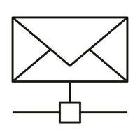 o email nuvem global Internet ícone, controlo remoto mandar rede mensagem computador tecnologia, dados esboço plano vetor ilustração, isolado em branco.