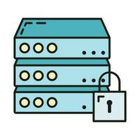 controlo remoto computador servidor dados troca nuvem ícone proteger base de dados armazenar, tecnologia em formação esboço plano vetor ilustração, isolado em branco.