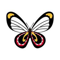 ícone de estilo plano preto lindo inseto borboleta vetor