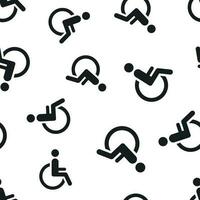 homem dentro cadeira de rodas desatado padronizar fundo. o negócio conceito vetor ilustração. deficiente inválido pessoas símbolo padronizar.