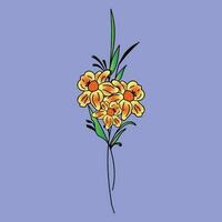 lindo realista desenhado à mão artístico floral vintage ramalhete composição decorativo esboço vetor