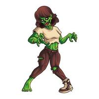 zumbi Swag menina personagem ilustração vetor