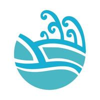 ícone de estilo plano de ondas de água oceano vetor