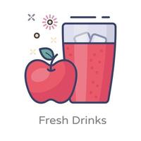 suco de maçã e bebida refrescante vetor