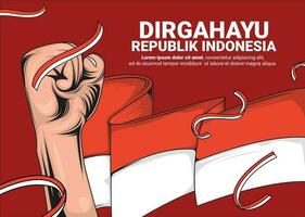 ilustração Projeto a espírito do indonésio independência. vetor Prêmio