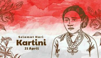 realista ilustração Projeto para comemorar Kartini's dia vetor