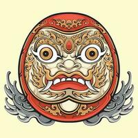 japonês Daruma mascarar vetor arte