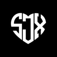 sjx criativo amor forma monograma carta logotipo. sjx único moderno plano abstrato vetor carta logotipo Projeto.