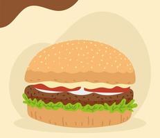 design de comida de hambúrguer vetor